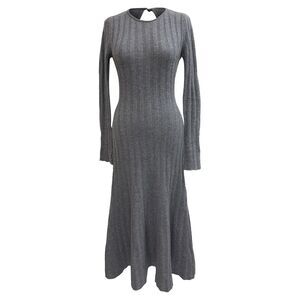 Reformation Evan Midi Dress in Grey Cashmere